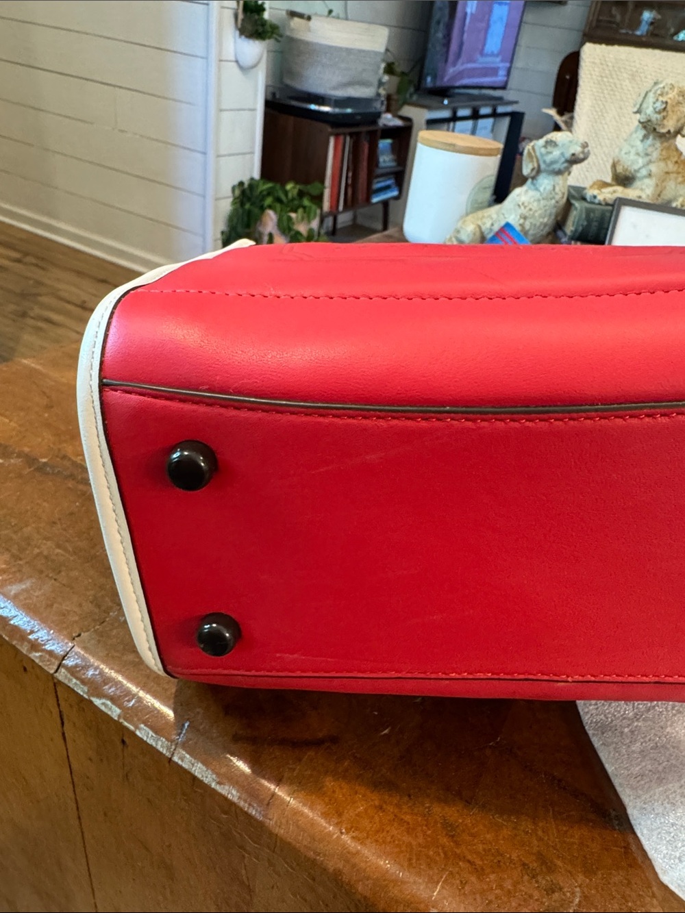 Coach Quilted Colorblock Small Tote in Red, Blue & White - Picture 10 of 14